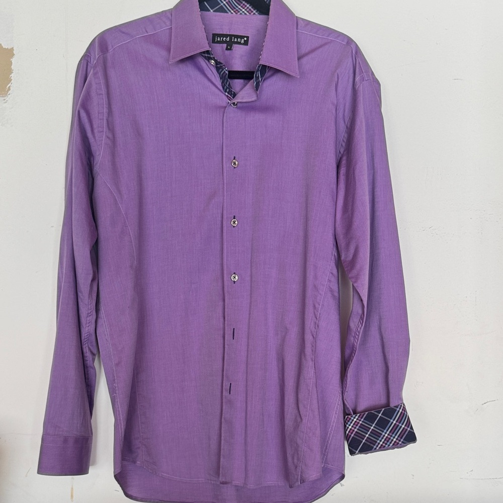 Jared Lang Rich Purple Men's Dress Shirt